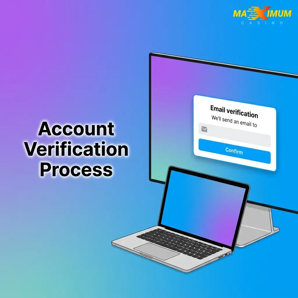 KYC account verification process steps for Maximum Casino, including ID, address, and payment method document submission