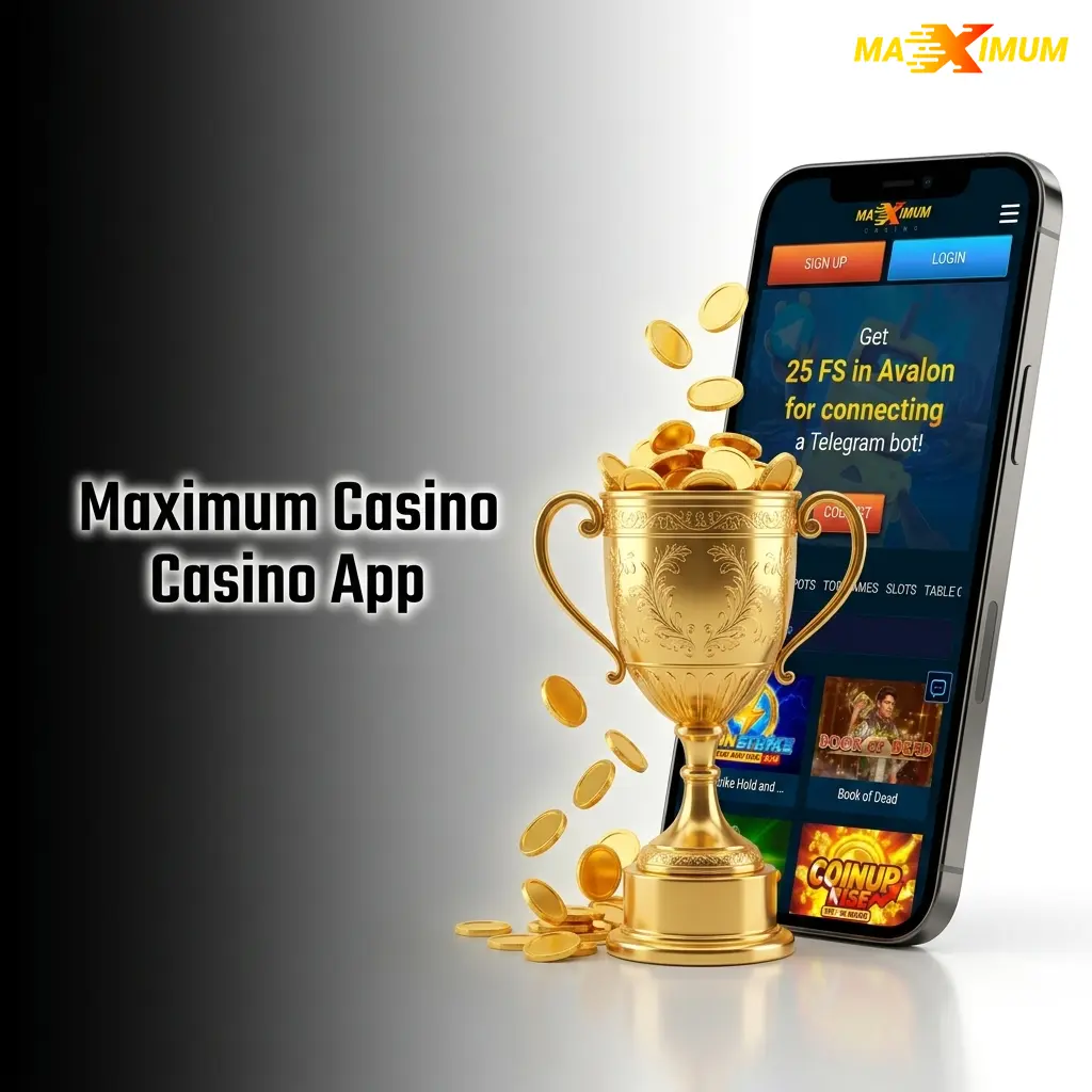 Maximum Casino app on mobile showing live casino games, slots, and sports betting in one tap