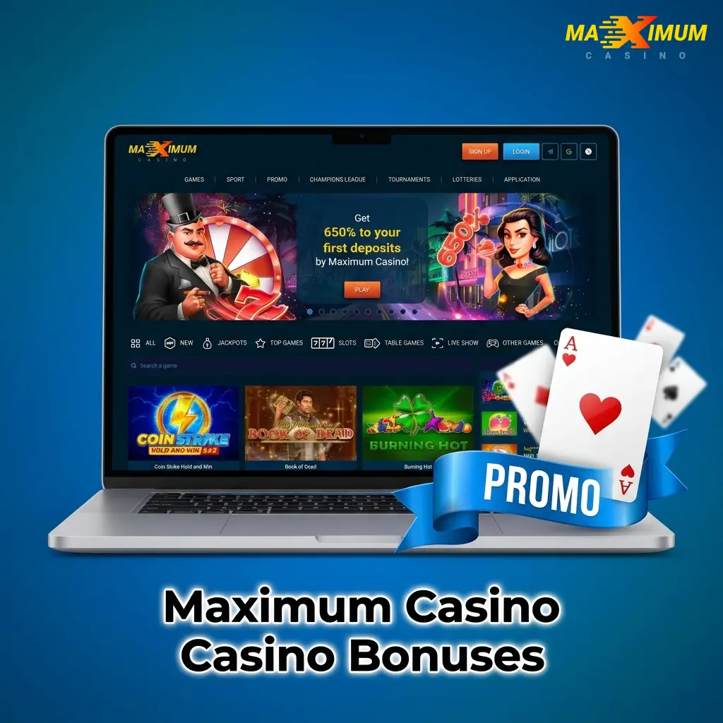 Maximum Casino bonuses for UK players including welcome deposit match, reload offers, cashback, and free spins promotions