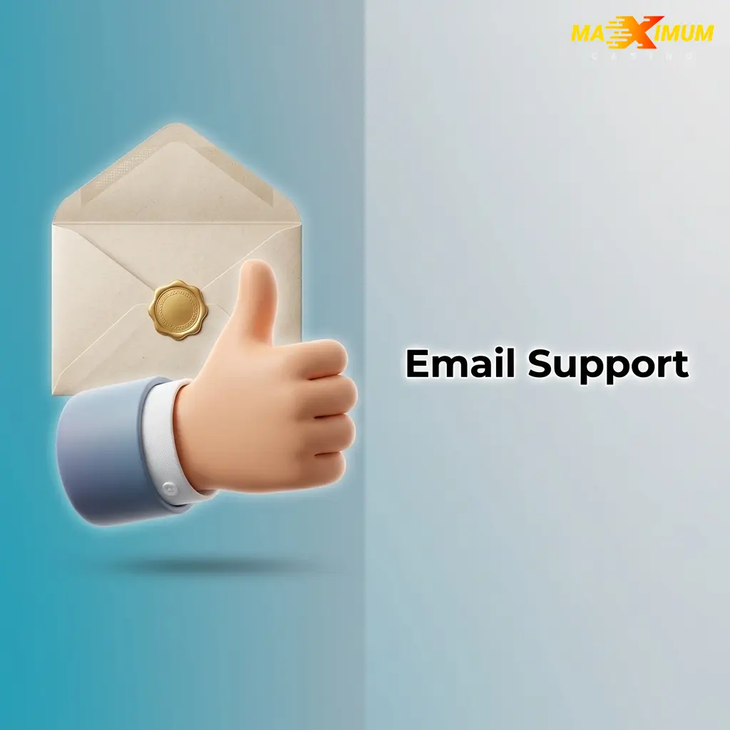 Maximum Casino email support contact page showing guidance on submitting enquiries, documents, and response timeframes