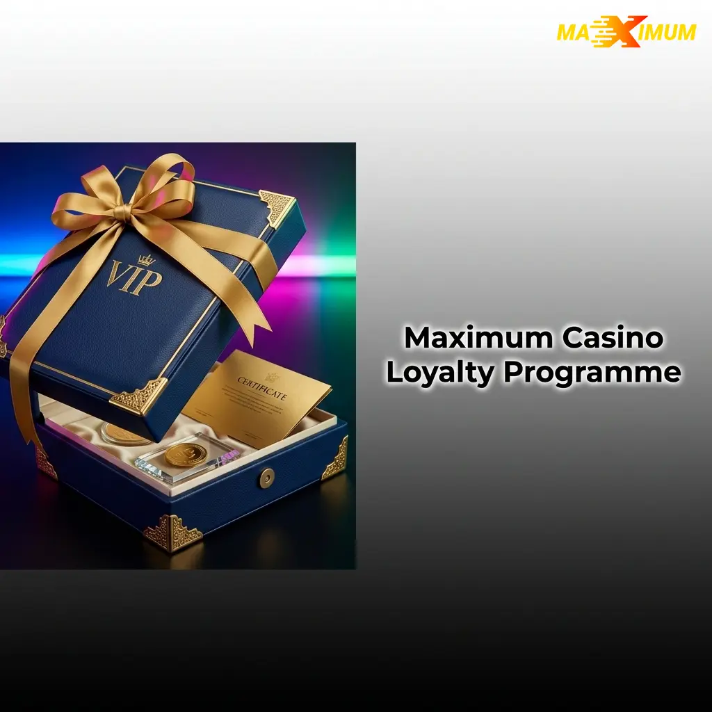 Maximum Casino loyalty programme tiers from Bronze to VIP showing points, rewards, and perks for UK players