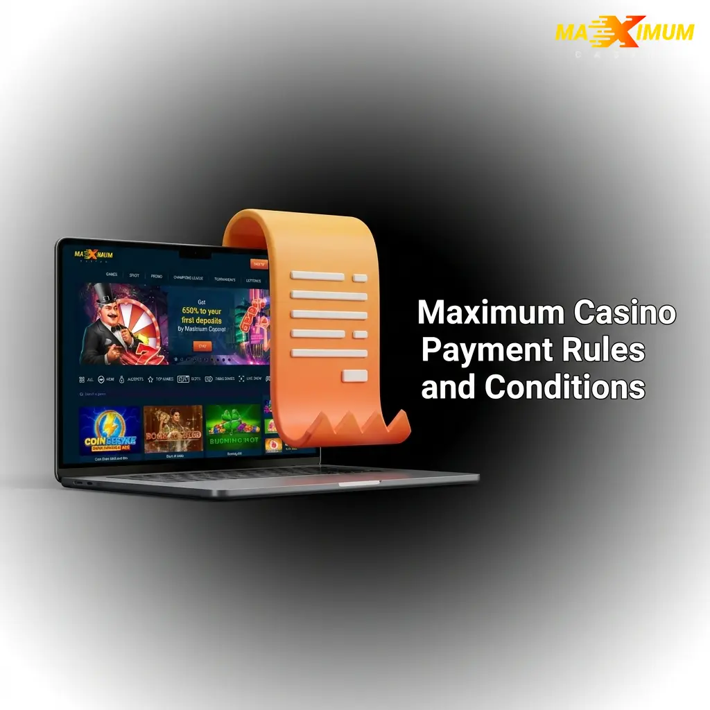 Maximum Casino payment rules covering KYC verification, withdrawal conditions, bonus wagering, and currency conversion for UK players.