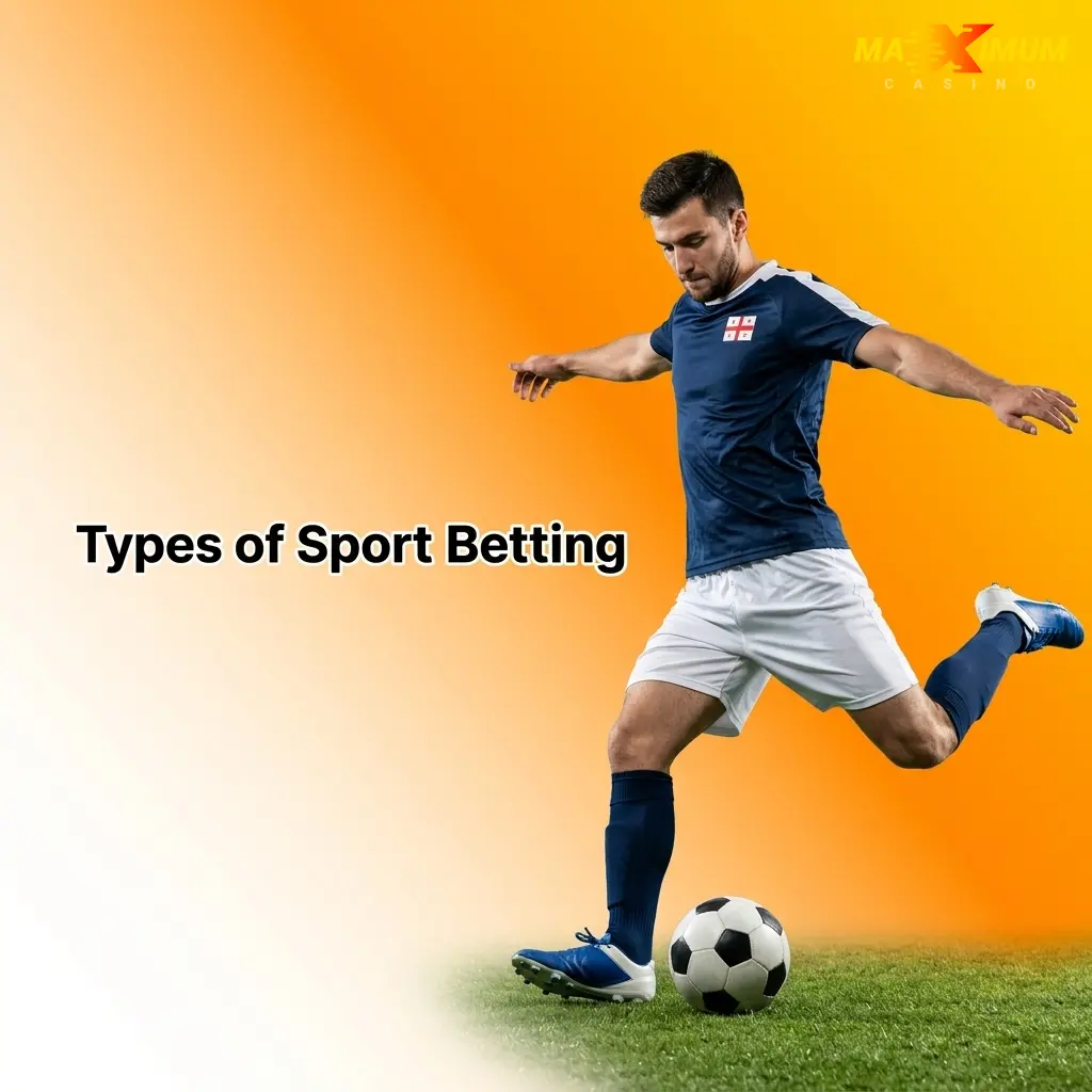 Types of sport betting at Maximum Casino including football, tennis, horse racing, cricket, basketball, and rugby for UK bettors