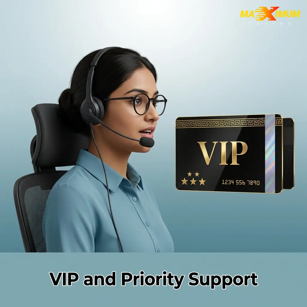 VIP player receiving dedicated priority support from a personal account manager at Maximum Casino
