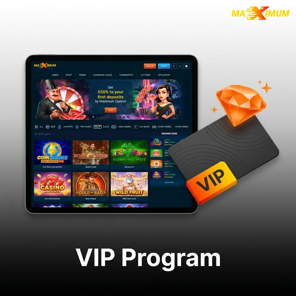 VIP loyalty programme tiers at Maximum Casino offering exclusive perks, higher withdrawal limits, and dedicated account management
