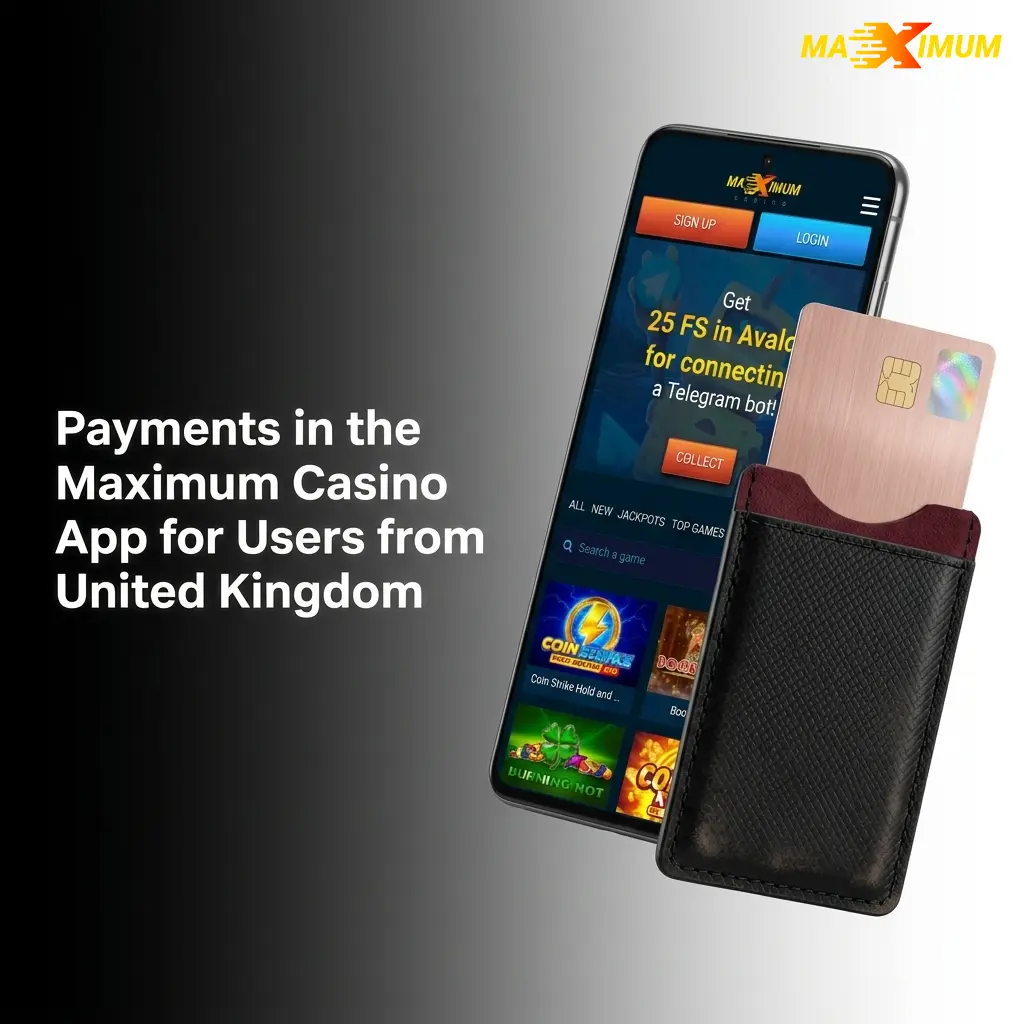 Maximum Casino app payment methods for UK users including VISA, Mastercard, and USDT ERC20 crypto options