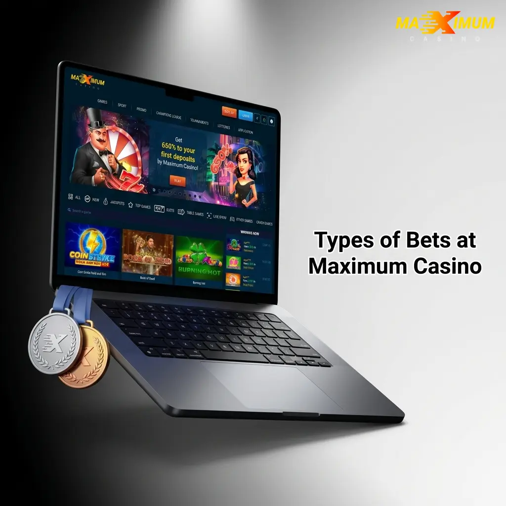 Types of bets at Maximum Casino including single, accumulator, and system bets explained for sports betting